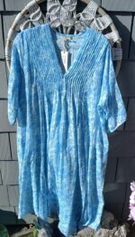 Dolma's Quinn dress in blue floral print. Flowy cool travel fave, light cotton for staying cool. - Image 2