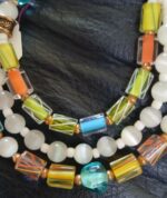 Necklace, brilliant beads summer colors. Adjusts to 18" Hand made in California. Carol Kent. - Image 3
