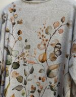 Hand Screened Floral Tunic Top: French Brushed Knit, USA Made - Image 4