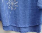 Hand Printed Dandelion T-Shirt Women | Periwinkle Blue Graphic Tee | Eco-Friendly Organic Cotton | Gift for Her. - Image 5