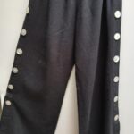 Wide rayon linen pants with unique button detailing | relaxed fit artisan style by Klaveli