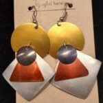 Feather light earth tone earrings | handcrafted aluminum dangle or post colorful California made art jewelry by Eclat by Sylvi Harwin