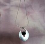 Silver necklace with black pearl accent | signed elegant keepsake versatile jewelry - Image 6
