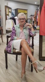 Chiffon blouse soft mint and purple, classic modern style imported georgette customer fave - Image 4