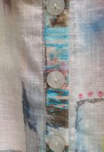 Eco friendly feather light woven cotton jacket. Collared top abstract summer print - Image 4