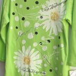 Shasta daisy tee lime green retro | USA made ring spun cotton shirt by Jess & Jane