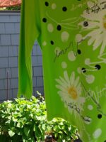 Shasta daisy tee lime green retro | USA made ring spun cotton shirt by Jess & Jane - Image 5