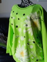 Shasta daisy tee lime green retro | USA made ring spun cotton shirt by Jess & Jane - Image 7