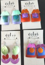 Anodized chip fade scratch resistant dangles | handcrafted aluminum earrings outstanding local artist design by Eclat by Sylvi - Image 2