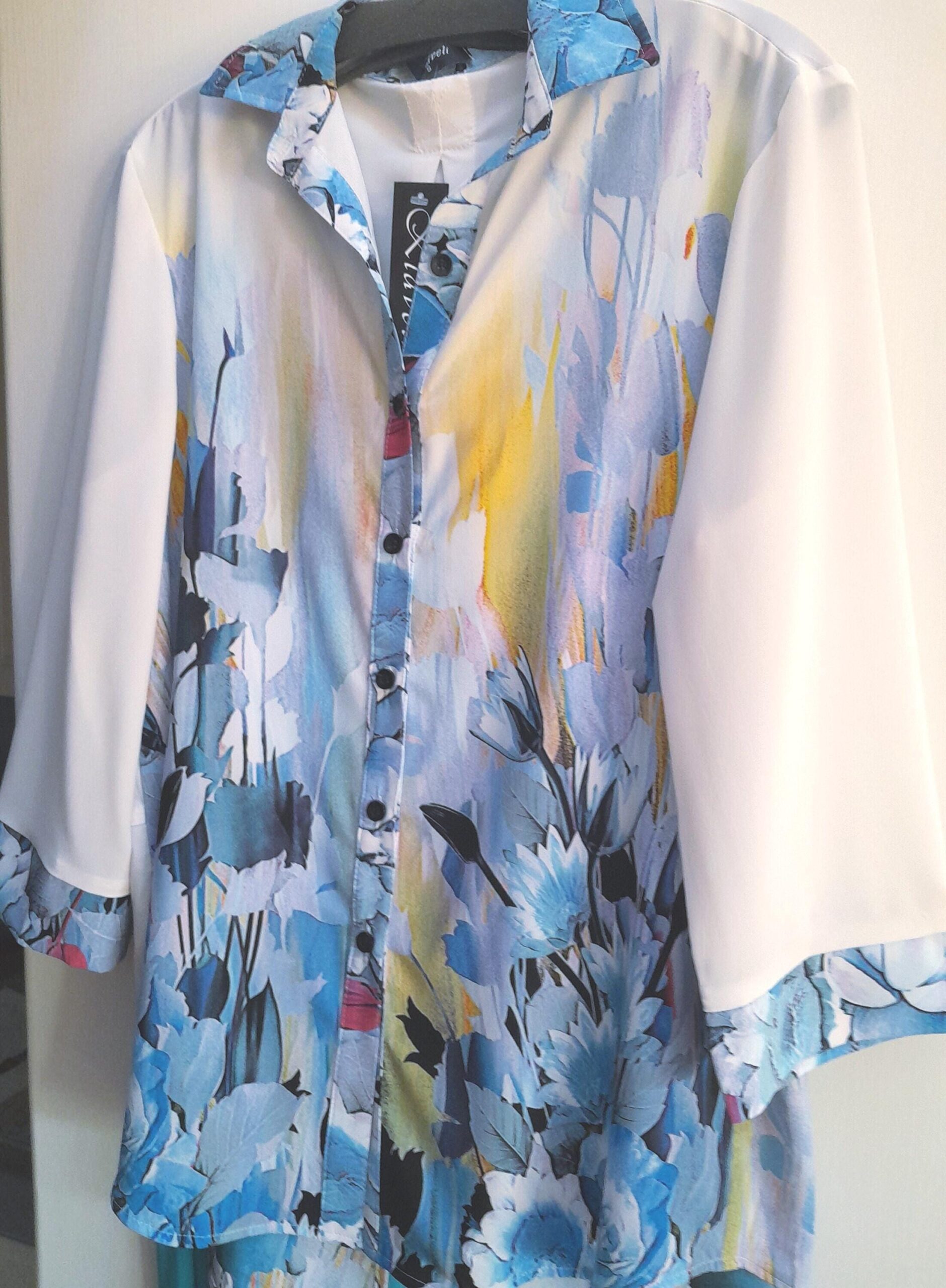 il_fullxfull.6856581368_4dv8.jpg Designer blouse dual harmony style | exclusive artisan fashion created for EarthyTreasuresSC by Klaveli - Image 1