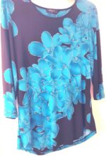 Floral Chiffon Blouse: Klaveli Boat Neck Top - Image 2