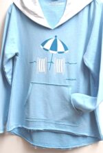 Vintage hoodie small rare eco friendly screen print | bike & flower design cozy light fleece one of a kind by Marushka - Image 8