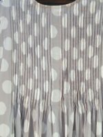 Gray sky cotton gauze dress polka dot lined travel dress with pockets lightweight cruise cover up cool fit 45" length true to size by Dolma - Image 5