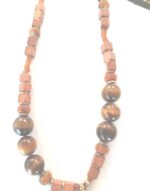 Tiger Eye Necklace Women | Artisan Handmade Ceramic Beads | Sustainable Gemstone Statement Jewelry | Unique Gift - Image 4