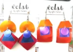 2 styles in hot colors dangle earrings by Eclat aluminum hand-crafted in California light and pefect for matching Your best colors. - Image 6