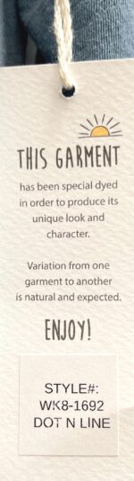 The Dot N Line Tulip Hem Cotton Top: V-Neck Mineral Wash, USA Made - Image 5