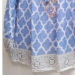 Artisan Embroidered Boho Blouse | Blue White Cotton Peasant Top | Sustainable Handmade by Dolma | Travel Ready - Image 9