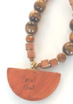 Tiger Eye Necklace Women | Artisan Handmade Ceramic Beads | Sustainable Gemstone Statement Jewelry | Unique Gift - Image 5