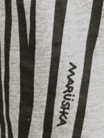 Petite gray v neck tee shirt red winged blackbird | 3/4 sleeve nature tee hand screened - Image 4