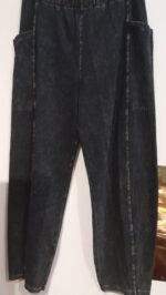 Mineral washed lantern pants with pockets | cotton French terry travel pants relaxed elastic waist S–2X