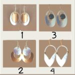 Small two tone dangle earrings lightweight mixed metal artisan jewelry Marjorie Baer hammered finish everyday gift handmade USA made - Image 6