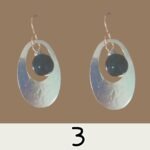 Small two tone dangle earrings lightweight mixed metal artisan jewelry Marjorie Baer hammered finish everyday gift handmade USA made - Image 4