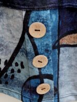 Sapphire Geometric Tunic: French Knit V-Neck Fall Top - Image 2