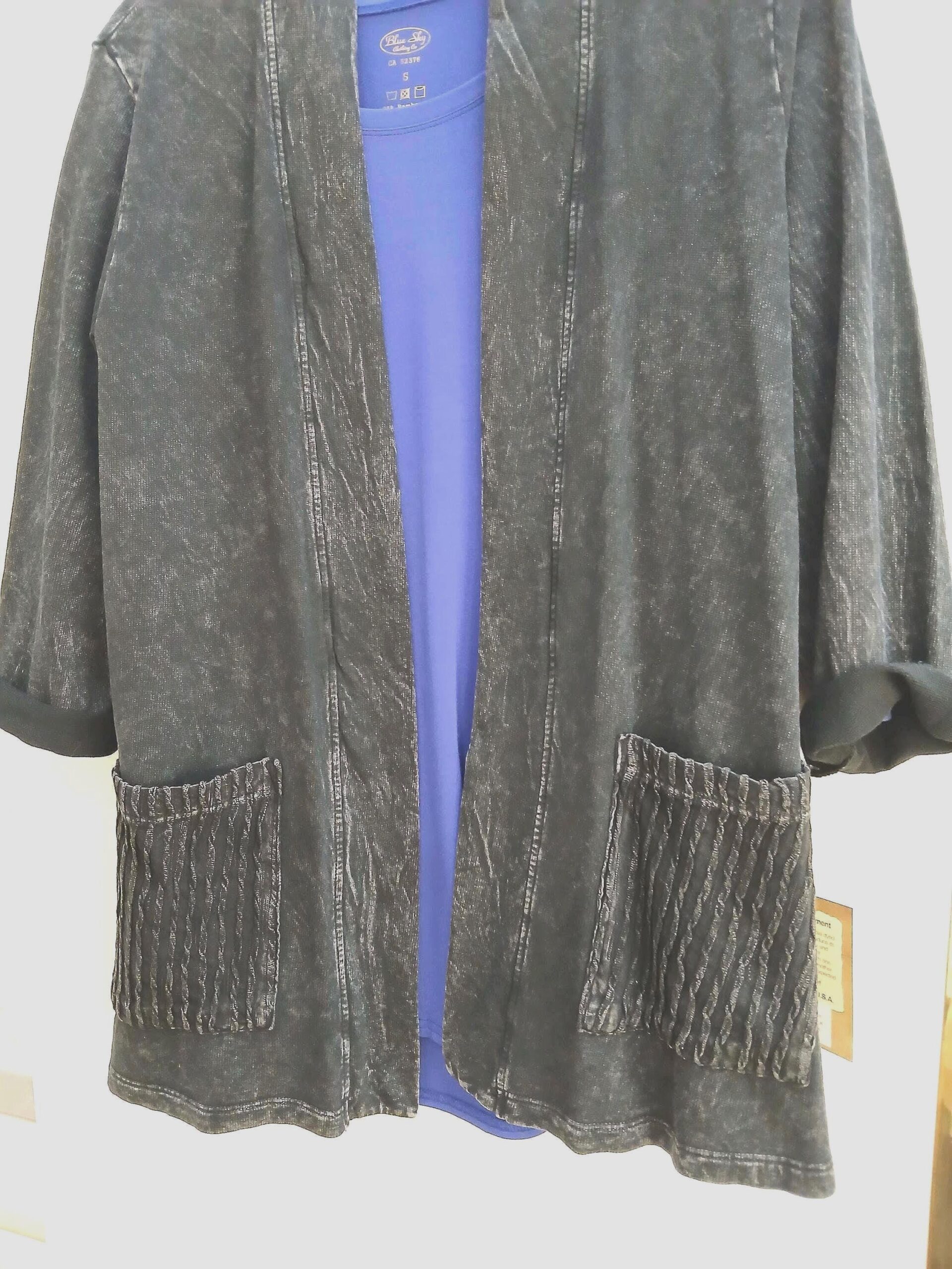 il_fullxfull.7224782364_c0tr.jpg Cotton Fleece Open Cardigan: Contrast Patch Pockets, Casual Layer - Image 1