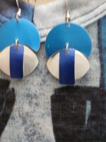 Sapphire Geometric Tunic: French Knit V-Neck Fall Top - Image 4