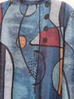 Sapphire Geometric Tunic: French Knit V-Neck Fall Top - Image 5