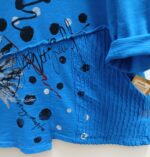 Color trending tunic electric blue bold daisy print patchwork hem USA - Image 4
