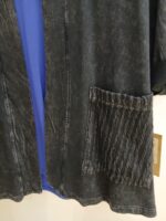 Cotton Fleece Open Cardigan: Contrast Patch Pockets, Casual Layer - Image 6