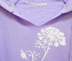 Queen Anne’s lace hoodie handprinted lavender fleece | notch neck lightweight sweatshirt soft cozy gift for her by Marushka - Image 5