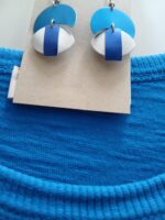 Color trending tunic electric blue bold daisy print patchwork hem USA - Image 7