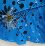 Color trending tunic electric blue bold daisy print patchwork hem USA - Image 3