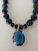 Blue Tiger's Eye Gemstone Necklace | Gift for Her | Artisan Jewelry | Carol Kent Museum Collection
