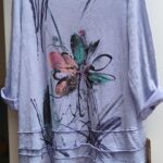 Floral periwinkle tunic cotton slub by Jess & Jane